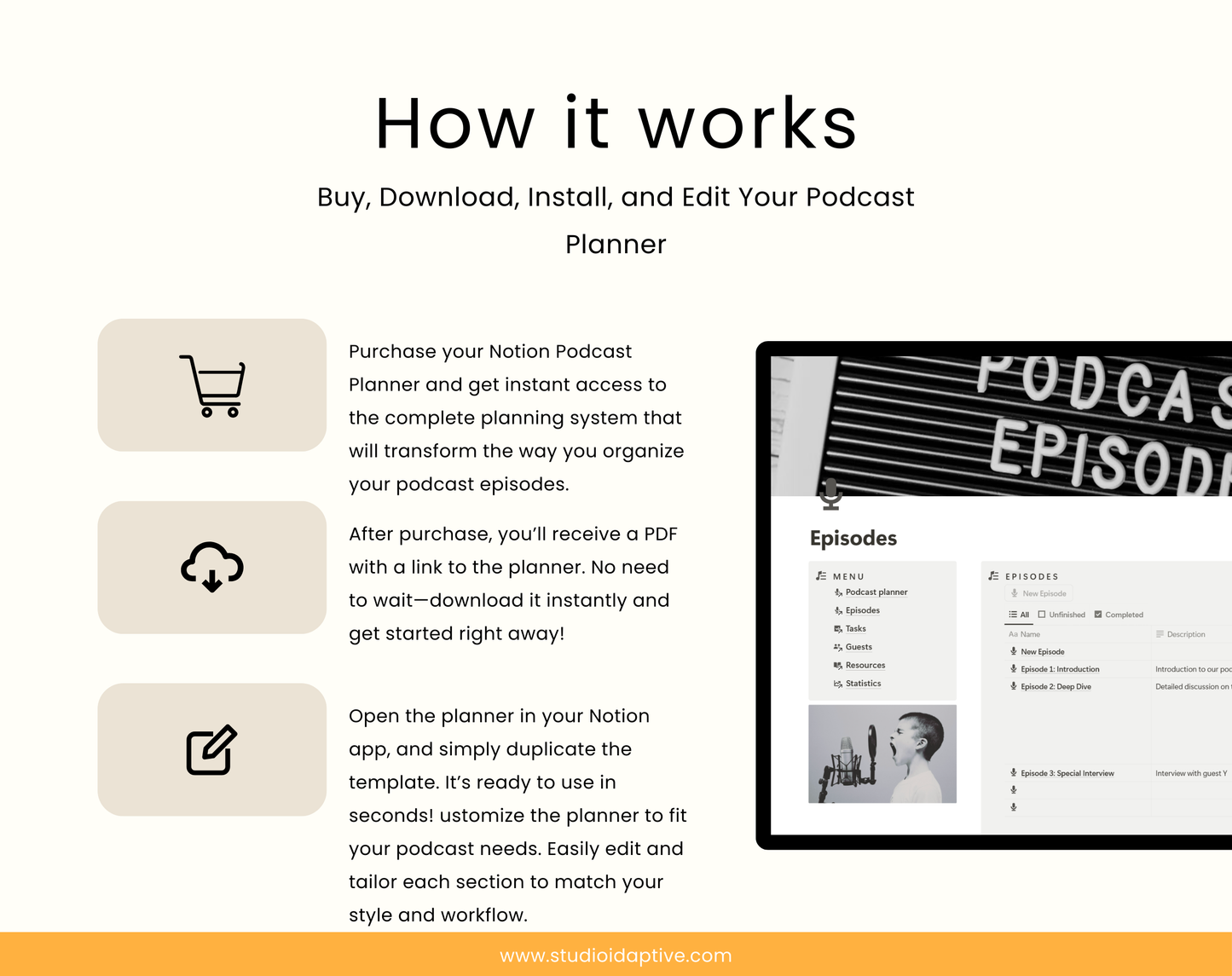 Notion Podcast planner